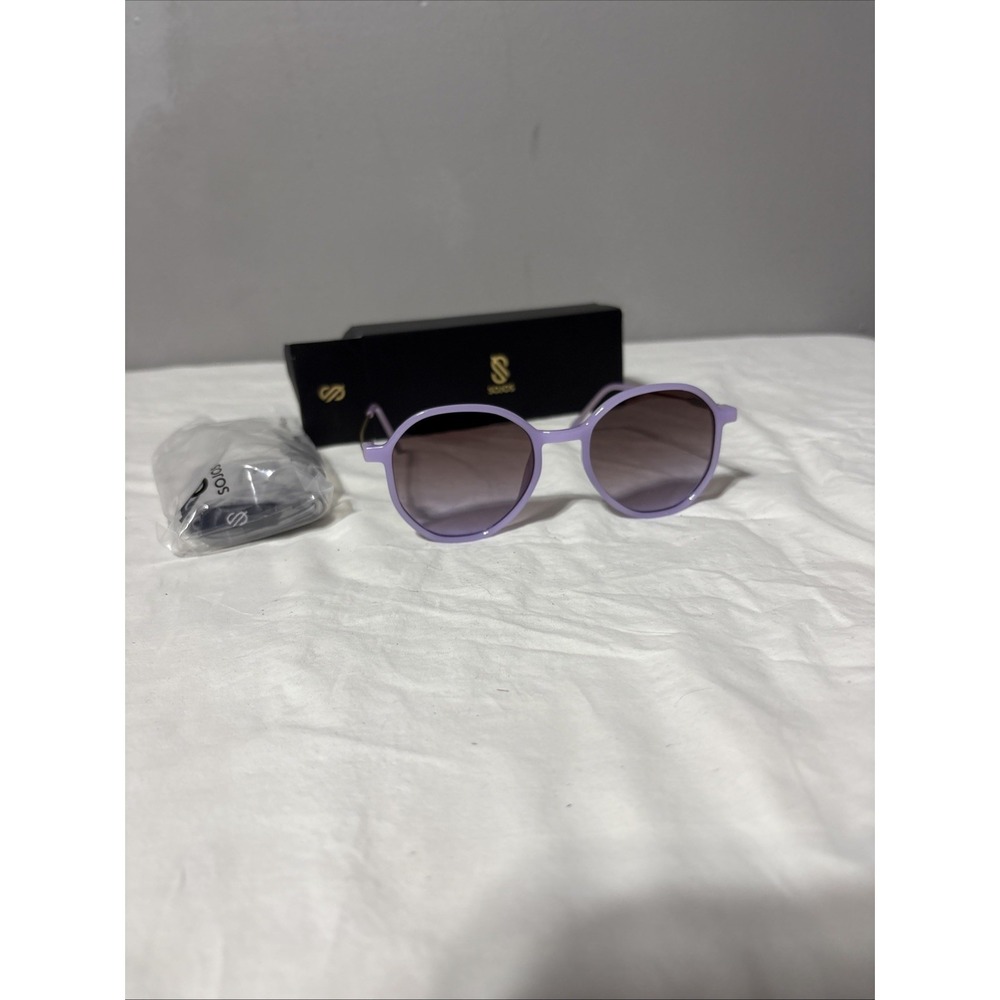 Sojos Cat Eye Round Purple Light Gold‎ Frame Sj2181c9 Polarize Sunglasses